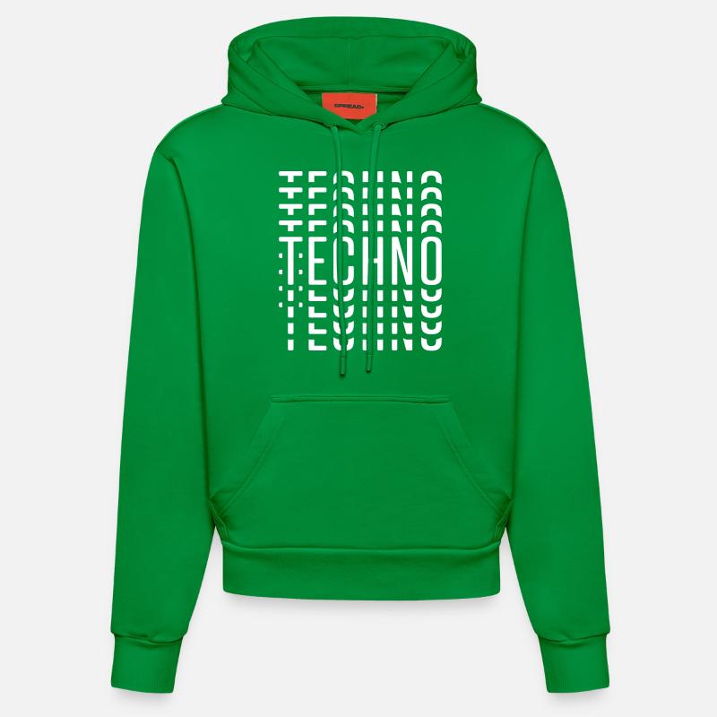TECHNO - Sweat à capuche bio ajusté fabriqué en UE - City Green