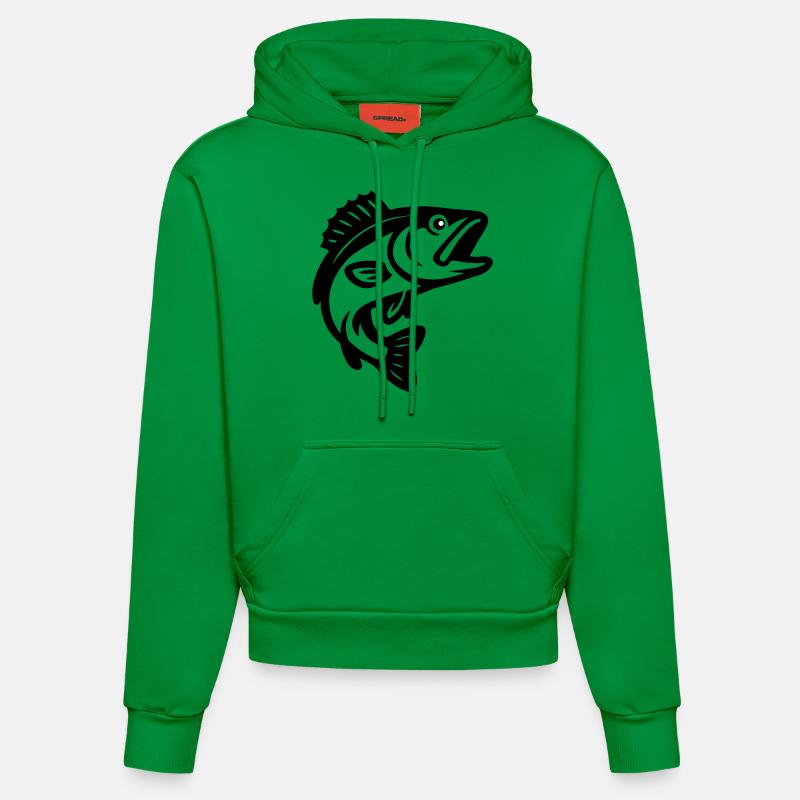 Silhouette de poisson - Sweat à capuche bio ajusté fabriqué en UE - City Green