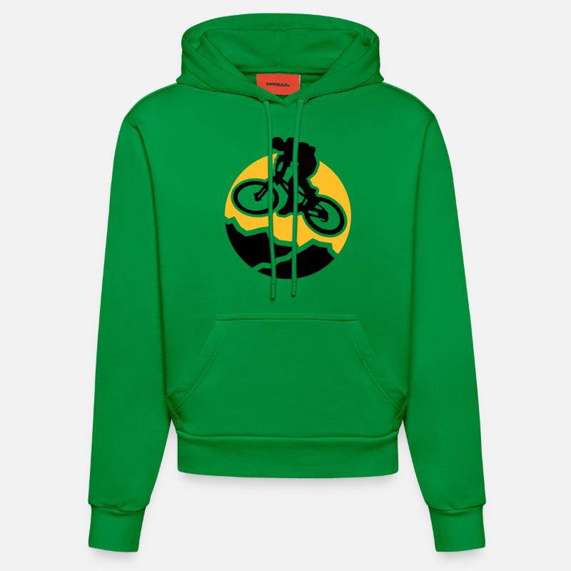 MountainBiker3 - Sweat à capuche bio ajusté fabriqué en UE - City Green