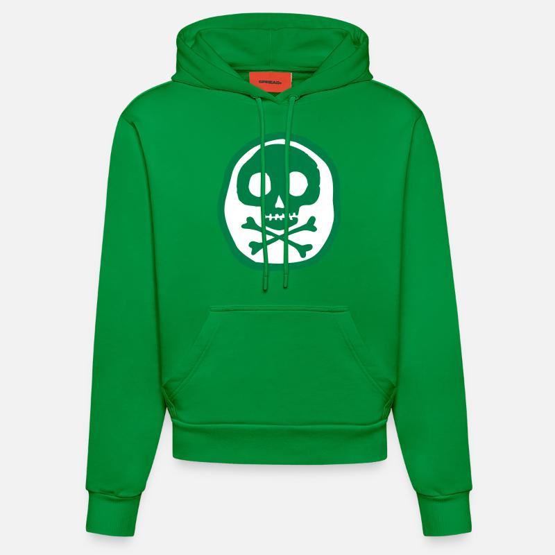 Crâne et os - Sweat à capuche bio ajusté fabriqué en UE - City Green