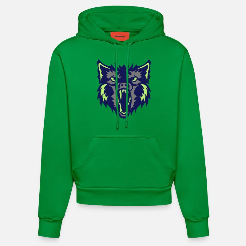 werewolf werewolf wolf 2 - Organic Fitted Hoodie Made in EU - City Green