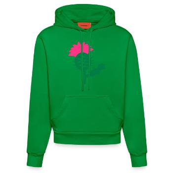 Einzel Kopf Blume der schottischen Distel - Organic Fitted Hoodie Made in EU - City Green - Vorne