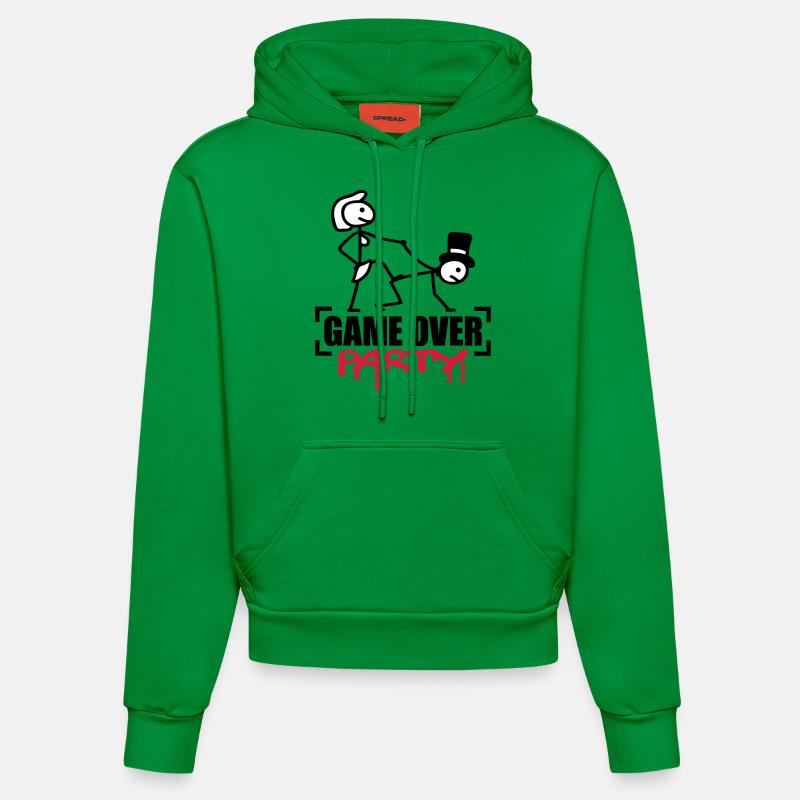 Game Over Party - Sweat à capuche bio ajusté fabriqué en UE - City Green