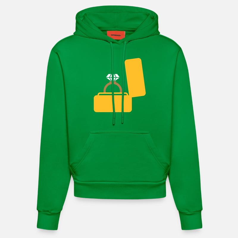 Ring Hochzeit Geschenk - Organic Fitted Hoodie Made in EU - City Green