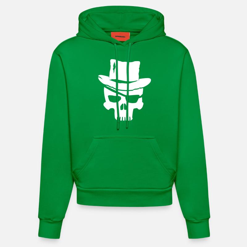 skull pirate hat - Sweat à capuche bio ajusté fabriqué en UE - City Green