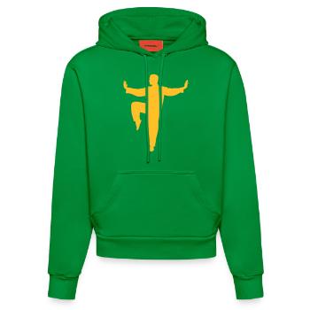 Taichi kick - Organic Fitted Hoodie Made in EU - City Green - Vorne