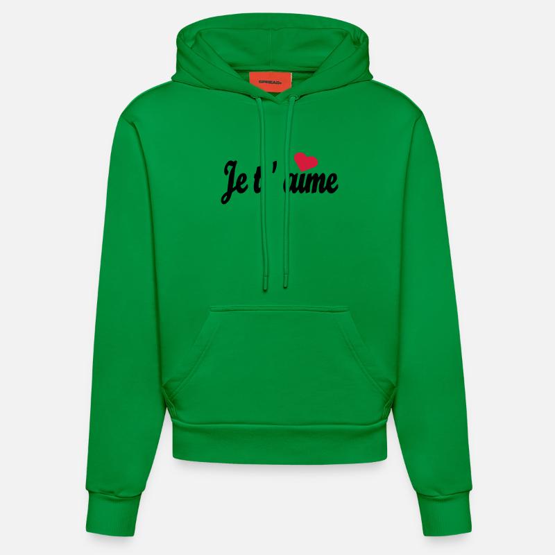 je t `aime - Sweat à capuche bio ajusté fabriqué en UE - City Green