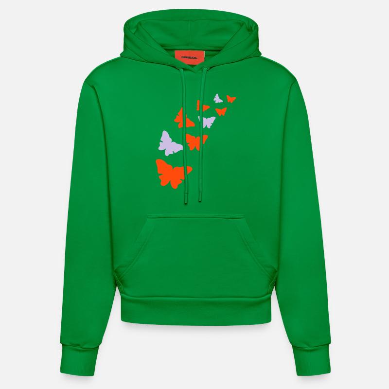 Papillons - Sweat à capuche bio ajusté fabriqué en UE - City Green