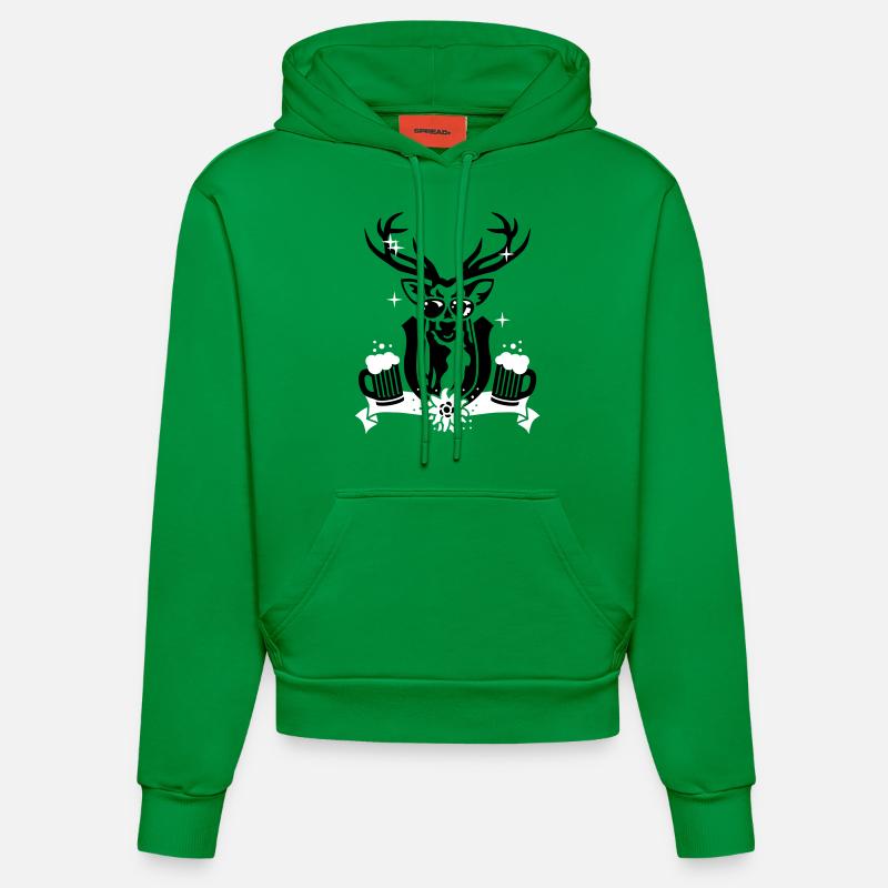 Wiesn Hirsch 2C - - Sweat à capuche bio ajusté fabriqué en UE - City Green
