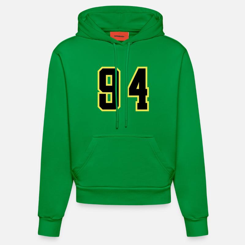 Maillot à numéros 94 - Sweat à capuche bio ajusté fabriqué en UE - City Green