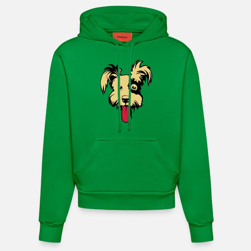 chien caniche dessin 202 - Sweat à capuche bio ajusté fabriqué en UE - City Green