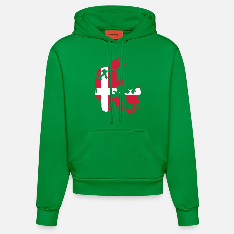 Danemark - drapeau - Sweat à capuche bio ajusté fabriqué en UE - City Green