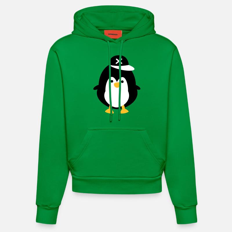 pingouin mignon - Sweat à capuche bio ajusté fabriqué en UE - City Green