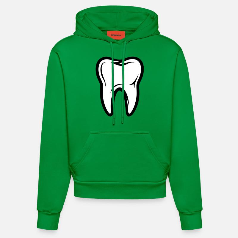Symbole de la dent - Sweat à capuche bio ajusté fabriqué en UE - City Green