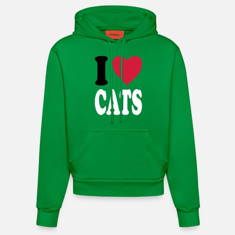 J'adore CATS - Sweat à capuche bio ajusté fabriqué en UE - City Green