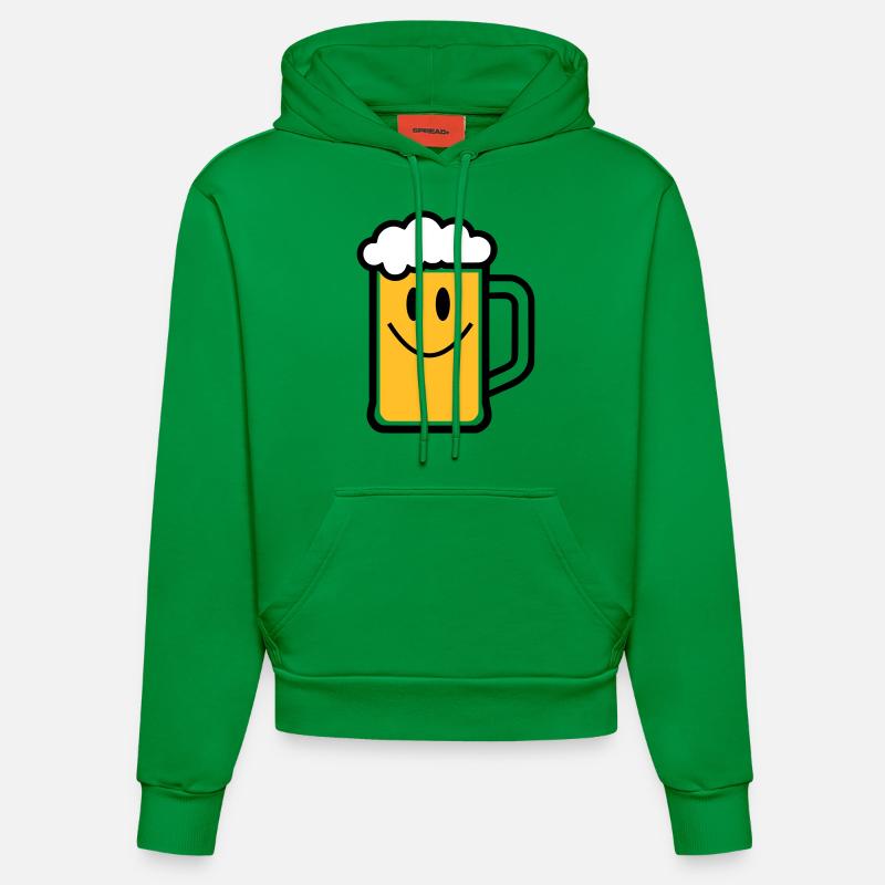 Visage de bière - Sweat à capuche bio ajusté fabriqué en UE - City Green