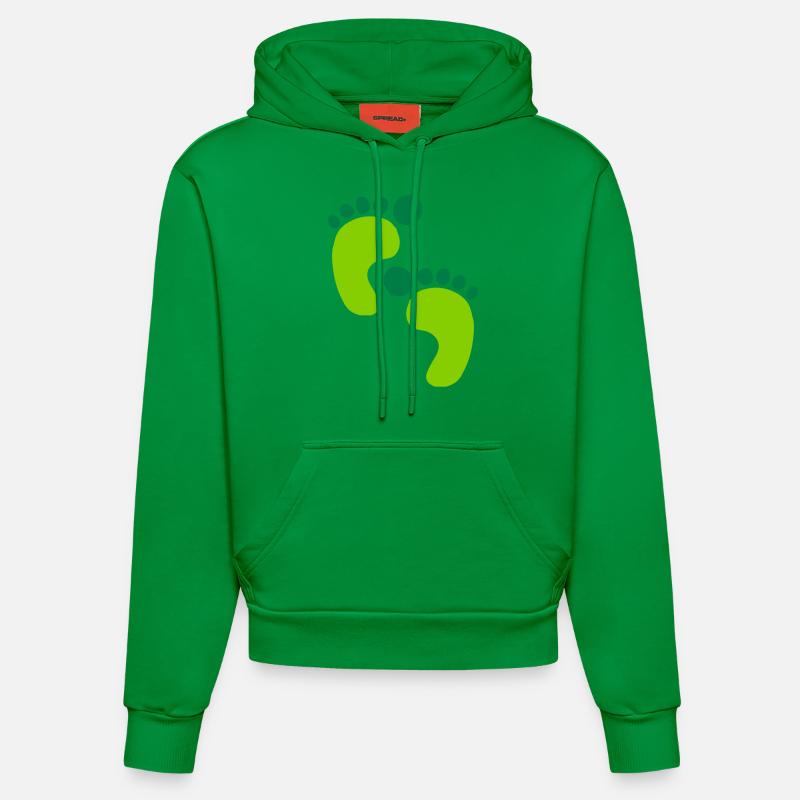 footprints2 - Organic Fitted Hoodie Made in EU - City Green