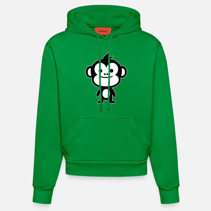 Singe simple - Sweat à capuche bio ajusté fabriqué en UE - City Green