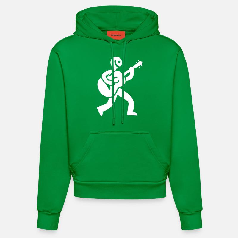 Icône du guitariste - Sweat à capuche bio ajusté fabriqué en UE - City Green