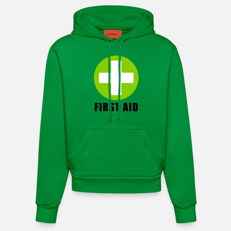 PREMIERS SECOURS - Sweat à capuche bio ajusté fabriqué en UE - City Green