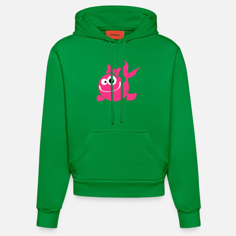 fish girl - Sweat à capuche bio ajusté fabriqué en UE - City Green