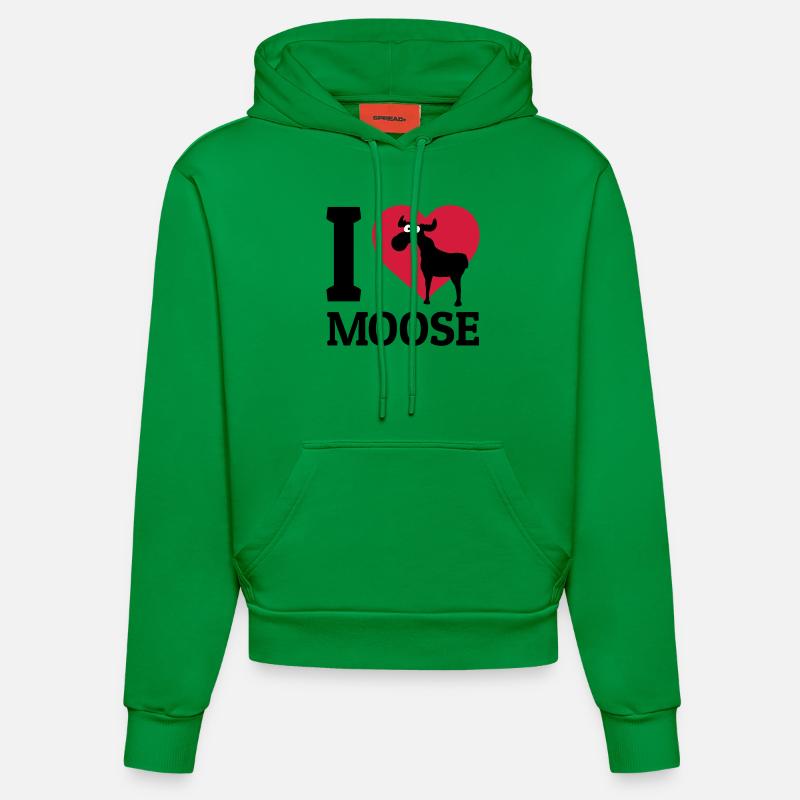 I love Moose - Sweat à capuche bio ajusté fabriqué en UE - City Green