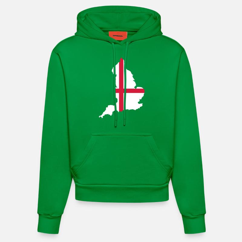 England - Organic Fitted Hoodie Made in EU - City Green