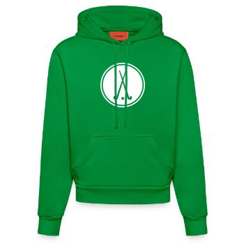 Hockey Sport Ball Schläger Feldhockey - Organic Fitted Hoodie Made in EU - City Green - Vorne