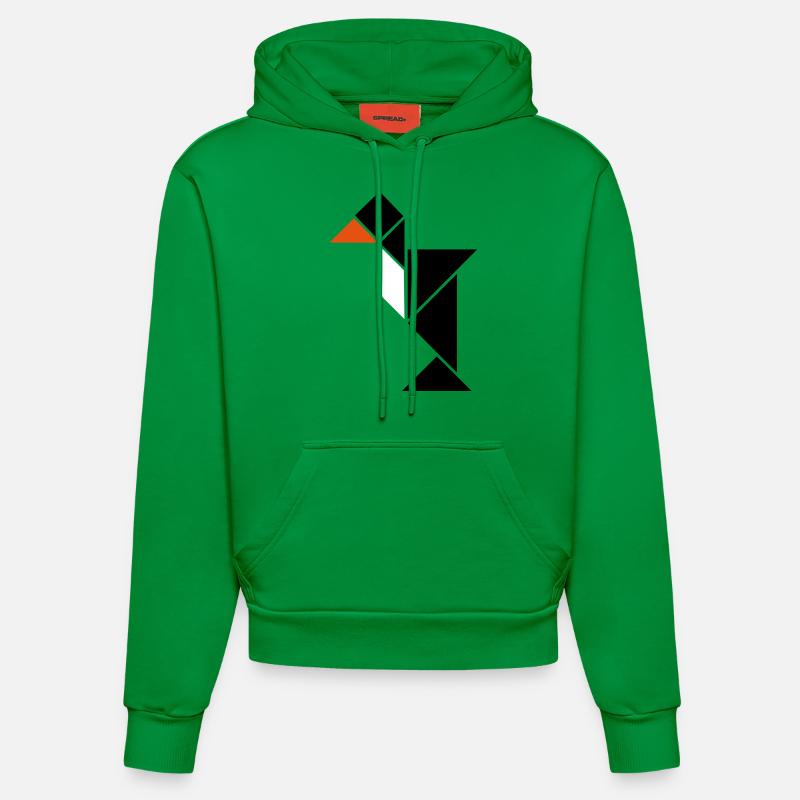 tangram pinguin - Sweat à capuche bio ajusté fabriqué en UE - City Green