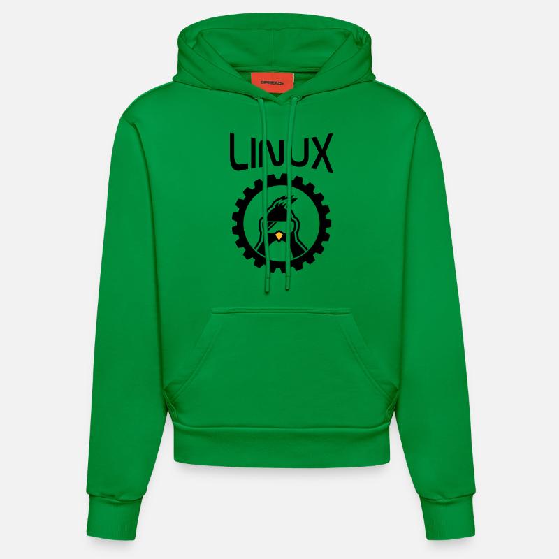 roue linux - Sweat à capuche bio ajusté fabriqué en UE - City Green