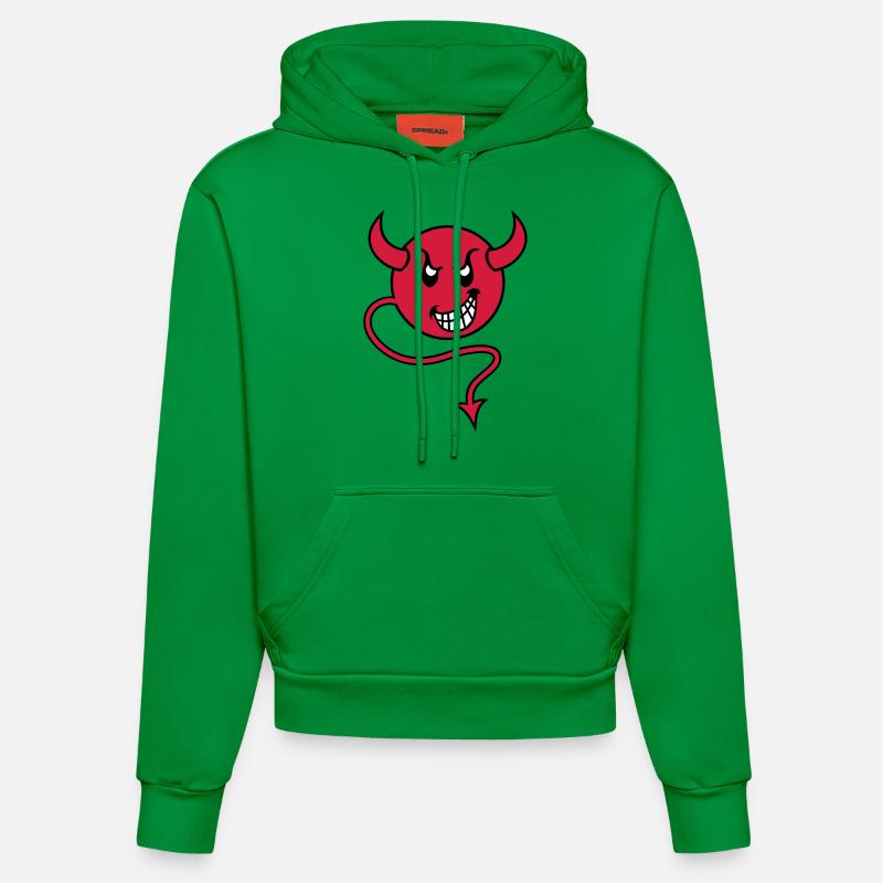 smilie devil red - Organic Fitted Hoodie Made in EU - City Green