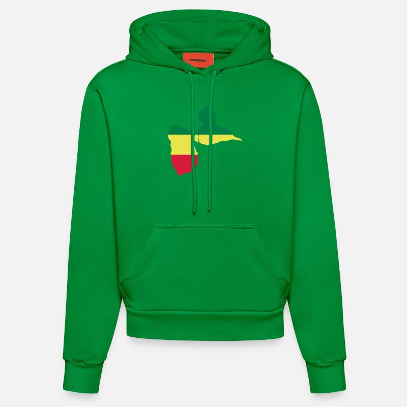 gwada_drapeau_1 - Sweat à capuche bio ajusté fabriqué en UE - City Green