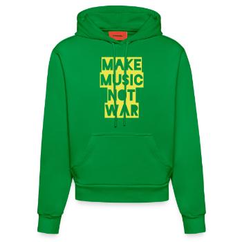make music not war 4 mitt - Organic Fitted Hoodie Made in EU - City Green - Vorne