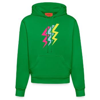 Drei Blitze - Three Thunderbolts - Organic Fitted Hoodie Made in EU - City Green - Vorne