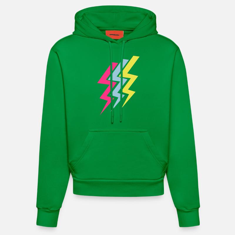 Drei Blitze - Three Thunderbolts - Organic Fitted Hoodie Made in EU - City Green