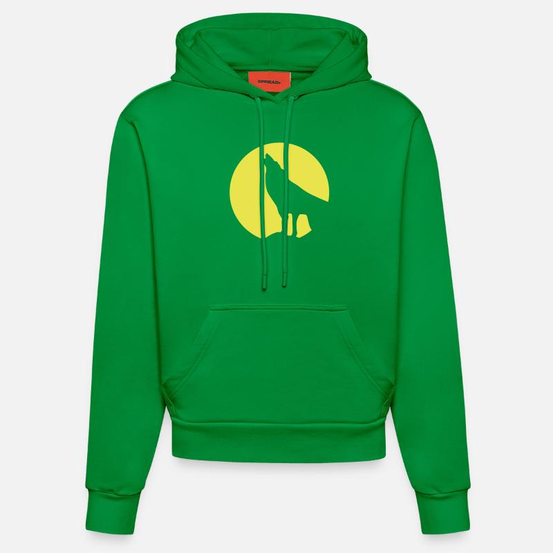 le loup - Sweat à capuche bio ajusté fabriqué en UE - City Green