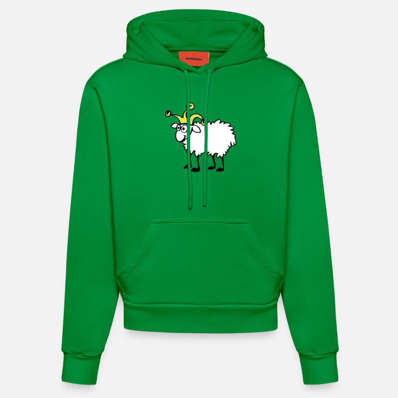 Moutons avec bonnet d'âne - Sweat à capuche bio ajusté fabriqué en UE - City Green
