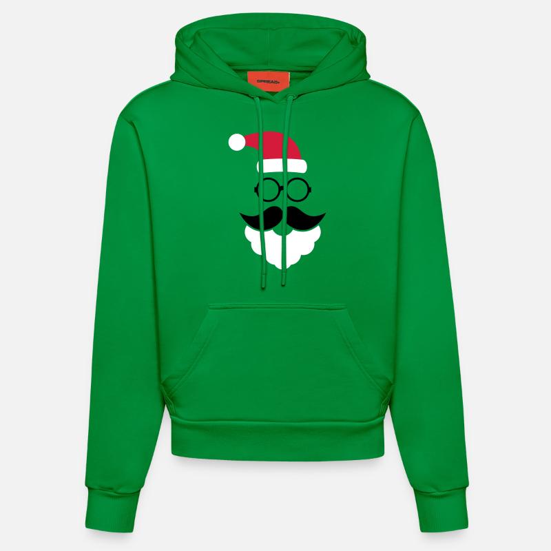 Hipster Santa Claus - Sweat à capuche bio ajusté fabriqué en UE - City Green