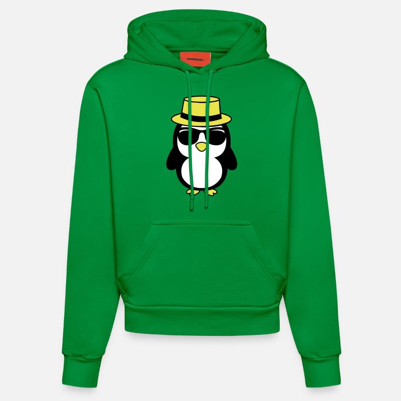 Pingouin cool 02 - Sweat à capuche bio ajusté fabriqué en UE - City Green