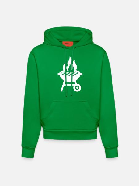 Grill Icon - Organic Fitted Hoodie Made in EU - City Green