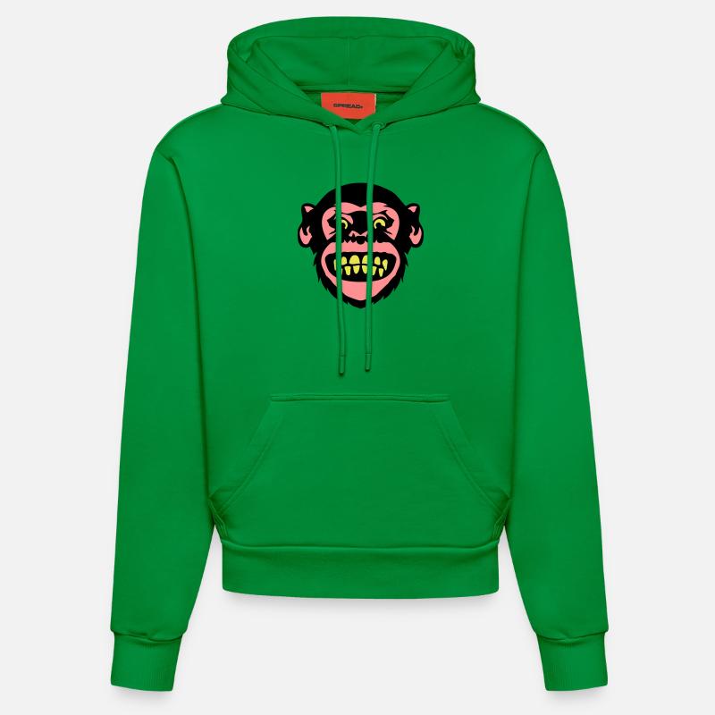 singe grimace monkey 8 - Sweat à capuche bio ajusté fabriqué en UE - City Green