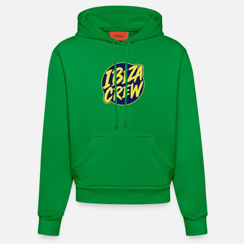 Vacances Ibiza Crew - Sweat à capuche bio ajusté fabriqué en UE - City Green