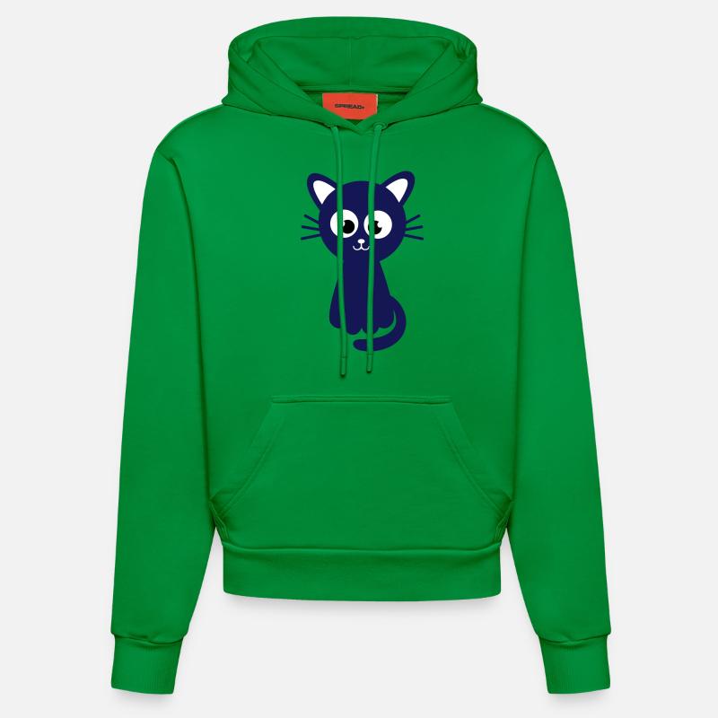 Funny sweet cat - Sweat à capuche bio ajusté fabriqué en UE - City Green