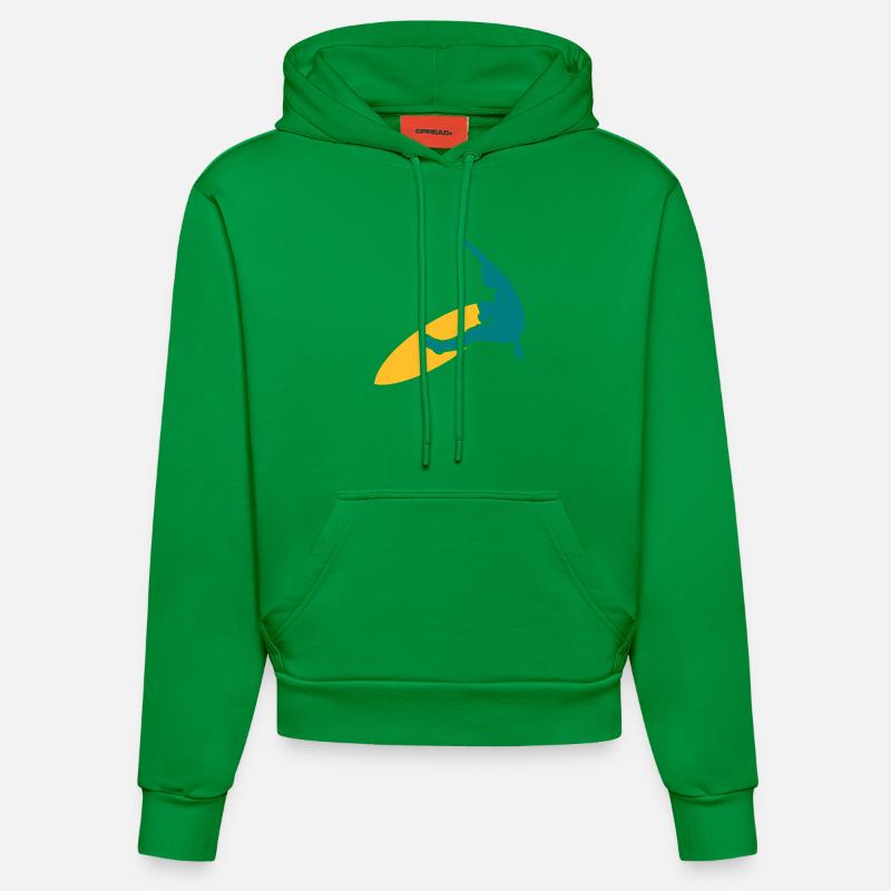surfer - Sweat à capuche bio ajusté fabriqué en UE - City Green