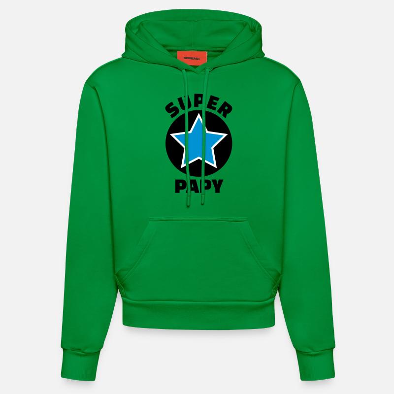 super papy (v.5) - Sweat à capuche bio ajusté fabriqué en UE - City Green