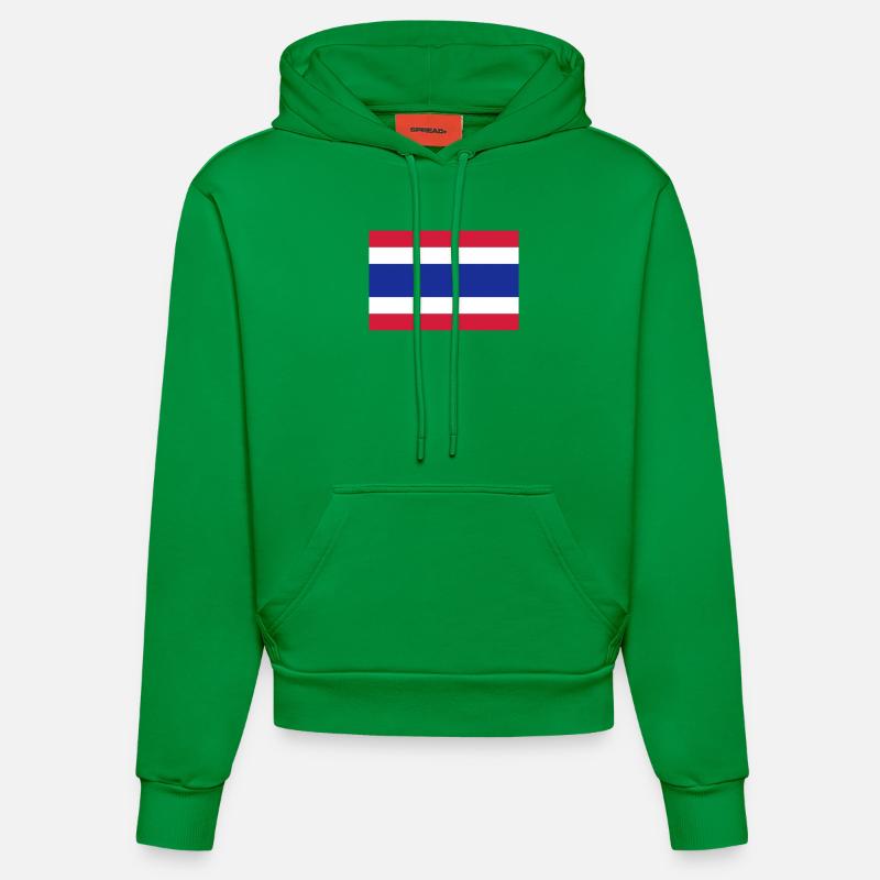 Drapeau national de la Thaïlande - Sweat à capuche bio ajusté fabriqué en UE - City Green