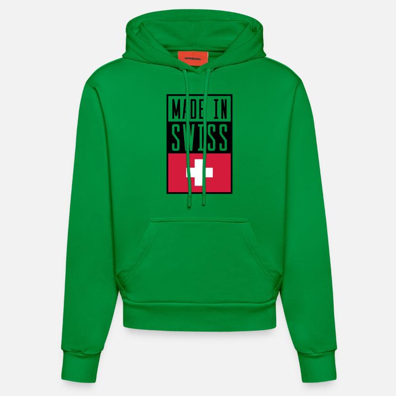 Fabriqué en Suisse - Sweat à capuche bio ajusté fabriqué en UE - City Green