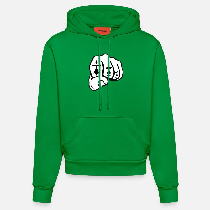 poing fermer hermine symbol breton - Sweat à capuche bio ajusté fabriqué en UE - City Green