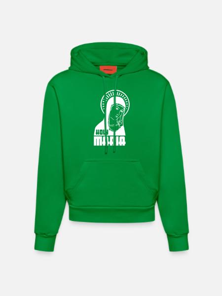 Holy Maria - Organic Fitted Hoodie Made in EU - City Green