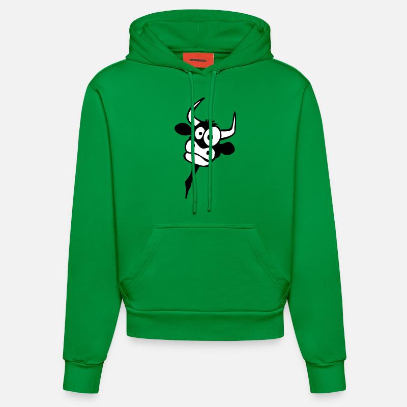 Drôle de vache - Sweat à capuche bio ajusté fabriqué en UE - City Green